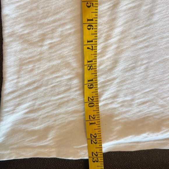 Nation Ltd White V-Neck Puff Sleeve mixed media Top size small - Picture 5 of 7